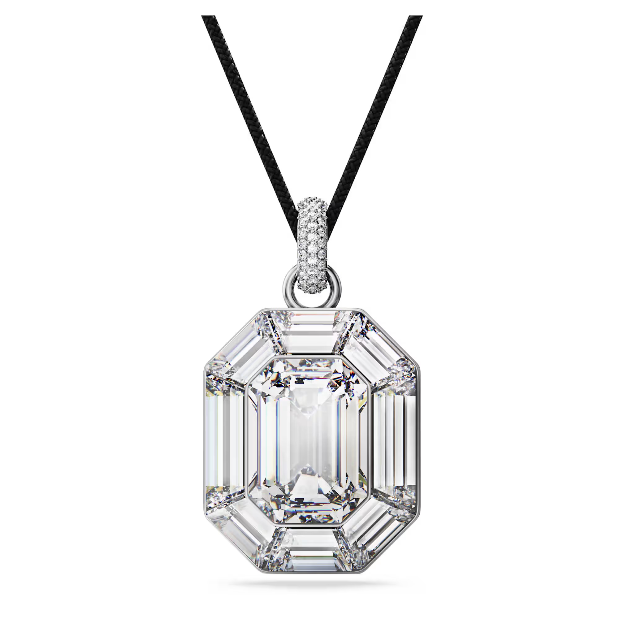 (Women) Swarovski Lucent Black Crystal Pendant Necklace for Women. 5698526