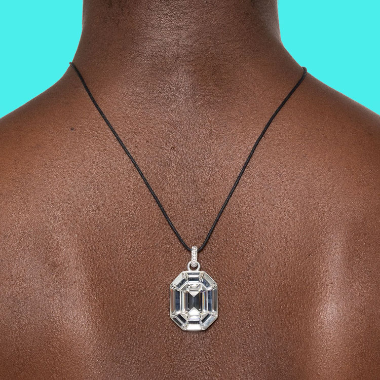 (Women) Swarovski Lucent Black Crystal Pendant Necklace for Women. 5698526 圖 5