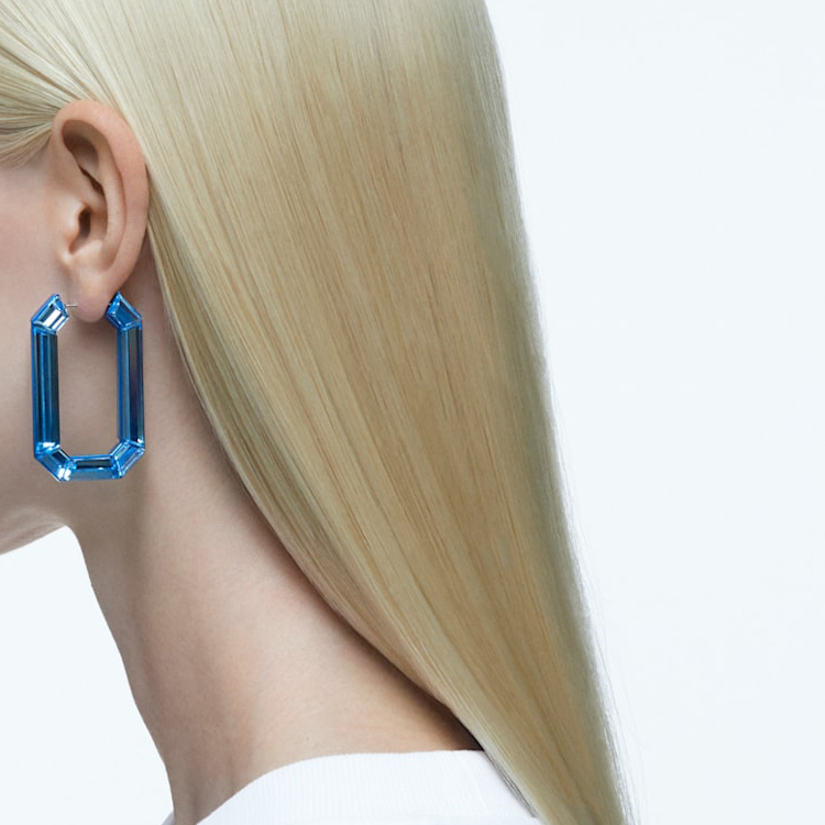 (Women) Swarovski Lucent Large Hoop Crystal Earrings for Women. 5633950 圖 5