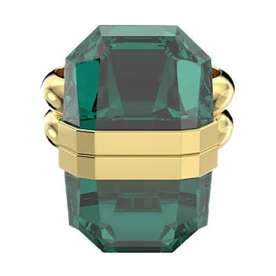 (Women) Swarovski Lucent Magnetic Double Ring Crystal Green Ring 5620713