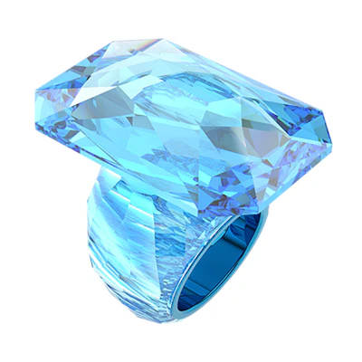 (Women) Swarovski Lucent Oversized Octagon-Cut Blue Crystal Ring for Women. 5600223