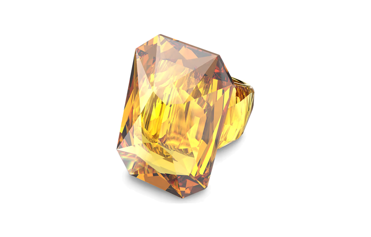 (Women) Swarovski Lucent Oversized Yellow Octagon-Cut Crystal Ring for Women. 5600224