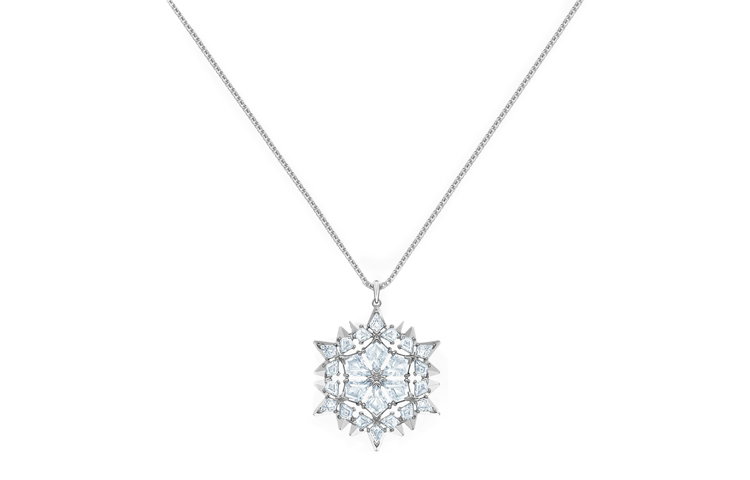 (Women) Swarovski Magic Snowflake Crystal Necklace for Women in Platinum Tone. 5498960 圖 2