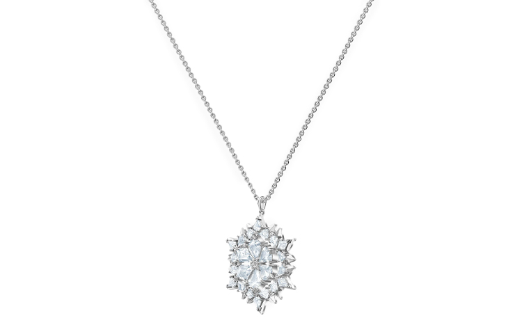 (Women) Swarovski Magic Snowflake Crystal Necklace for Women in Platinum Tone. 5498960 圖 3
