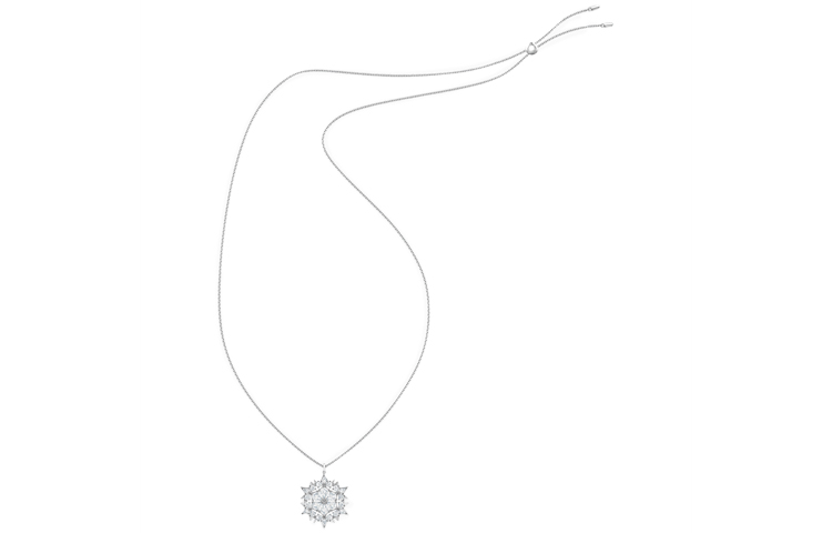 (Women) Swarovski Magic Snowflake Crystal Necklace for Women in Platinum Tone. 5498960 圖 4