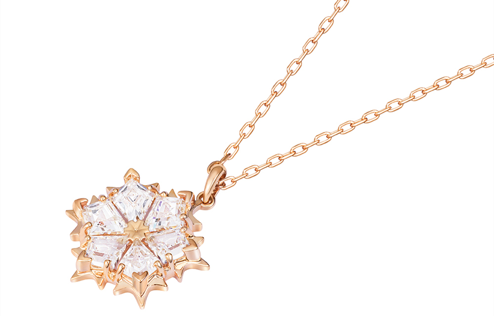 Lookbook (W) 施華洛世奇魔法雪花玫瑰金/白水晶項鍊女士款 5428431