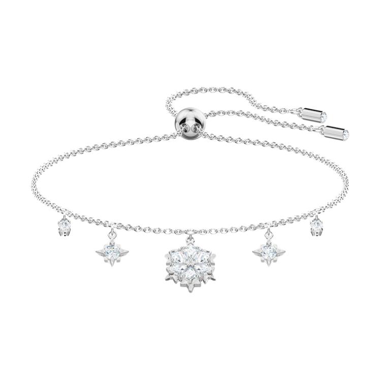 (Women) Swarovski Magic Snowflake White Rhodium-Plated Christmas Bracelet for Women 5576695
