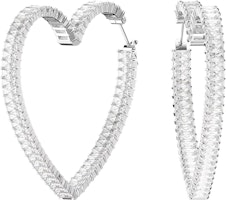 (Women) Swarovski Matrix Heart Large Hoop Earrings Silver - Jewelry 5647591 (Women) Swarovski Matrix Heart Large Hoop Earrings Silver - Jewelry 5647591