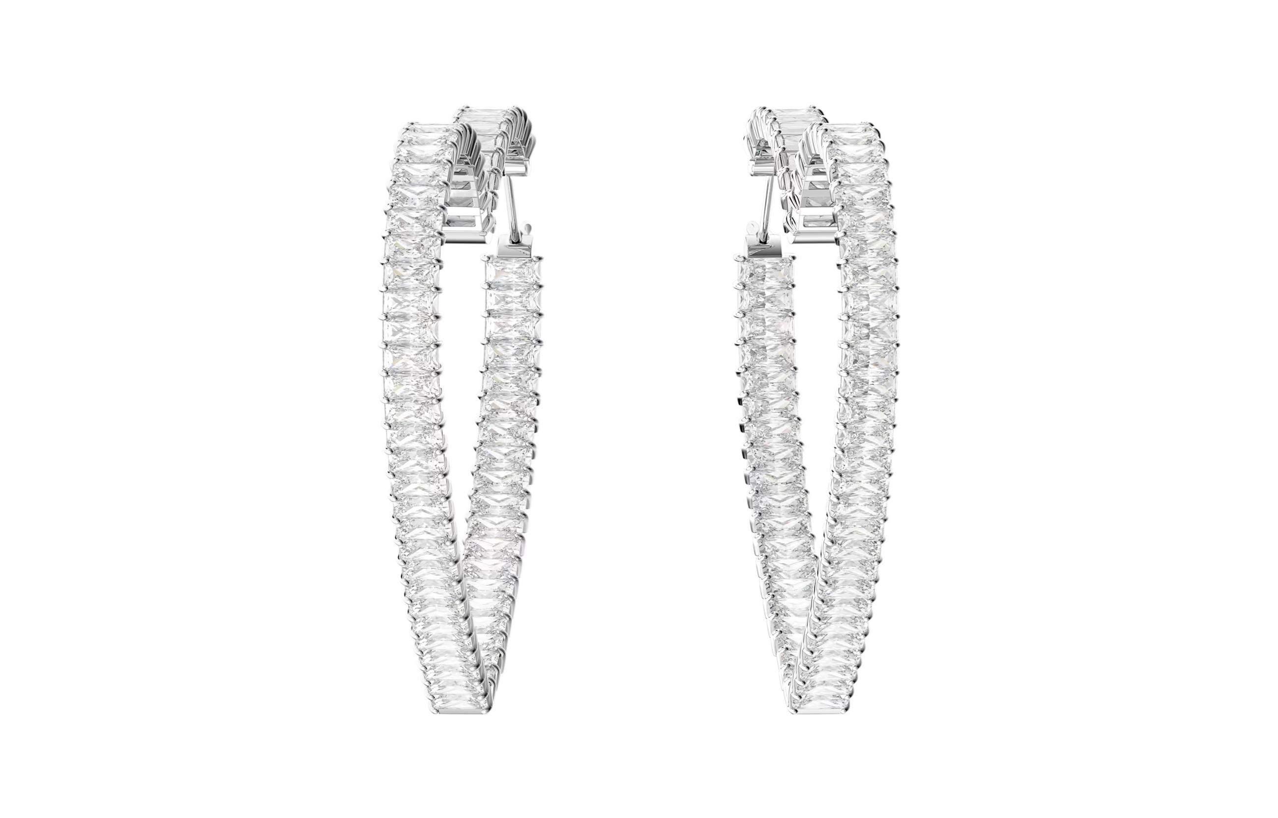 Lookbook (W) 施華洛世奇 Matrix 心形大圈耳環 銀色 - 珠寶 5647591