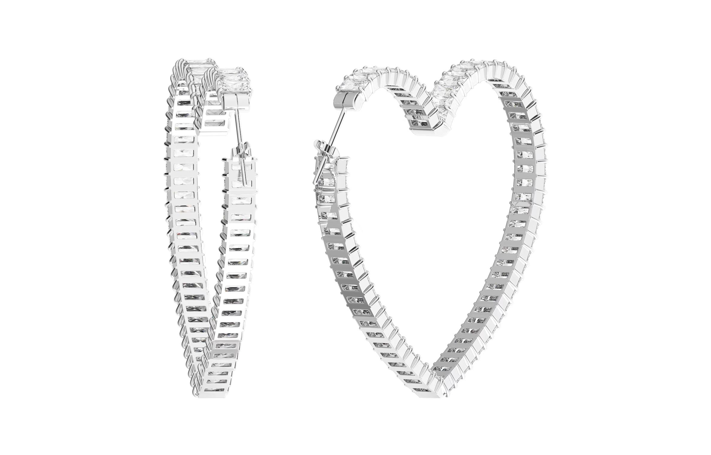 Purchase (W) 施華洛世奇 Matrix 心形大圈耳環 銀色 - 珠寶 5647591