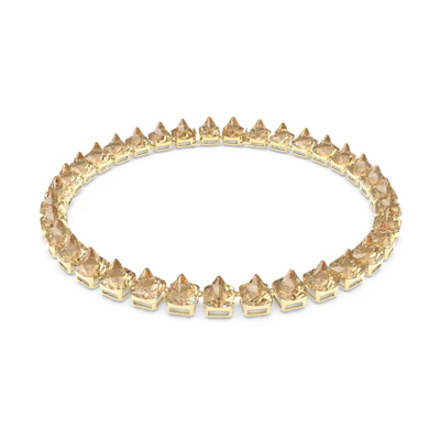 (Women) Swarovski Matrix Ortyx Pyramid Cut Yellow Crystal Necklace for Women 5613679