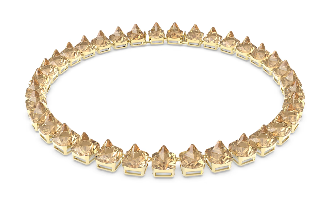 (Women) Swarovski Matrix Ortyx Pyramid Cut Yellow Crystal Necklace for Women 5613679 圖 2