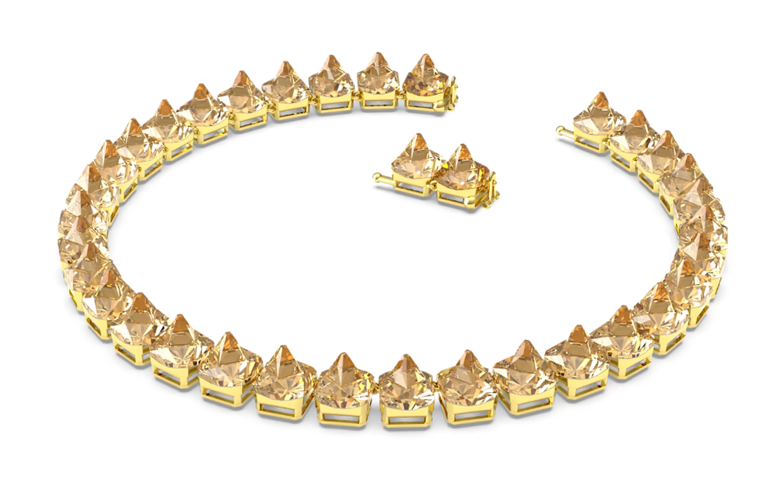 (Women) Swarovski Matrix Ortyx Pyramid Cut Yellow Crystal Necklace for Women 5613679 圖 3