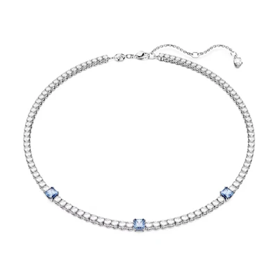 (Women) Swarovski Matrix Tennis Adjustable Platinum-Plated Zirconia Necklace Silver Women. 5666167