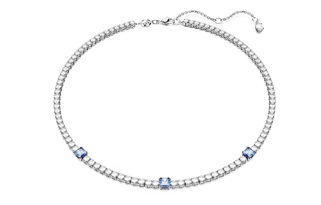 (Women) Swarovski Matrix Tennis Adjustable Platinum-Plated Zirconia Necklace Silver Women. 5666167 圖 2