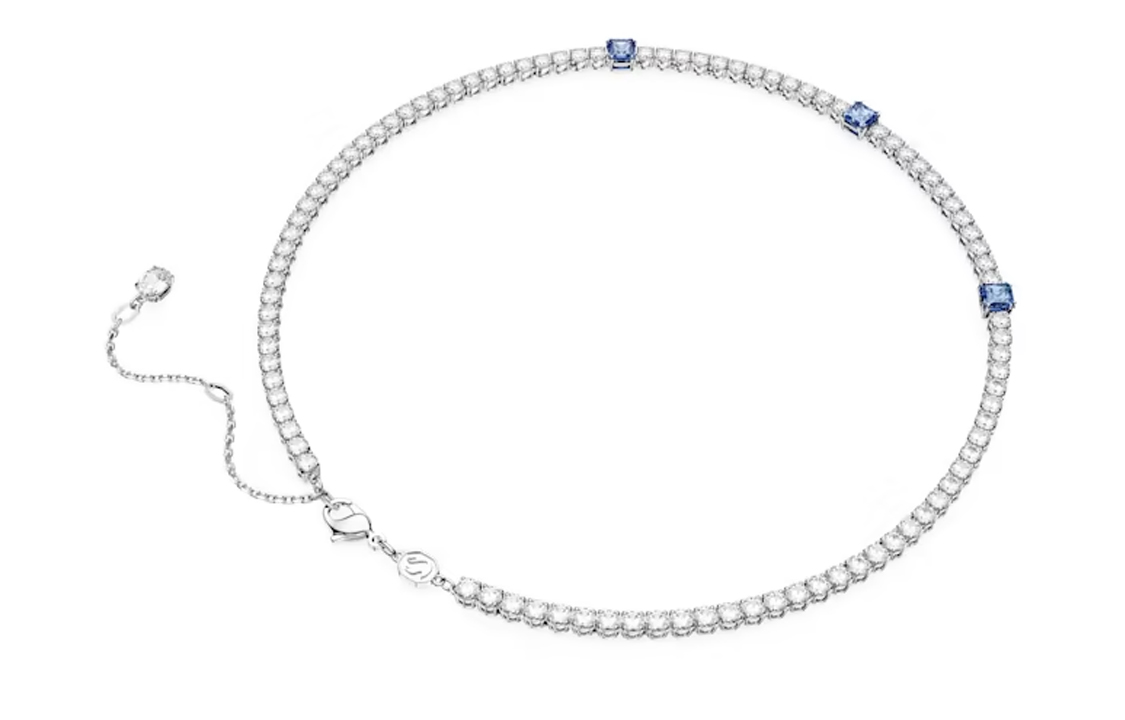 (Women) Swarovski Matrix Tennis Adjustable Platinum-Plated Zirconia Necklace Silver Women. 5666167 圖 3