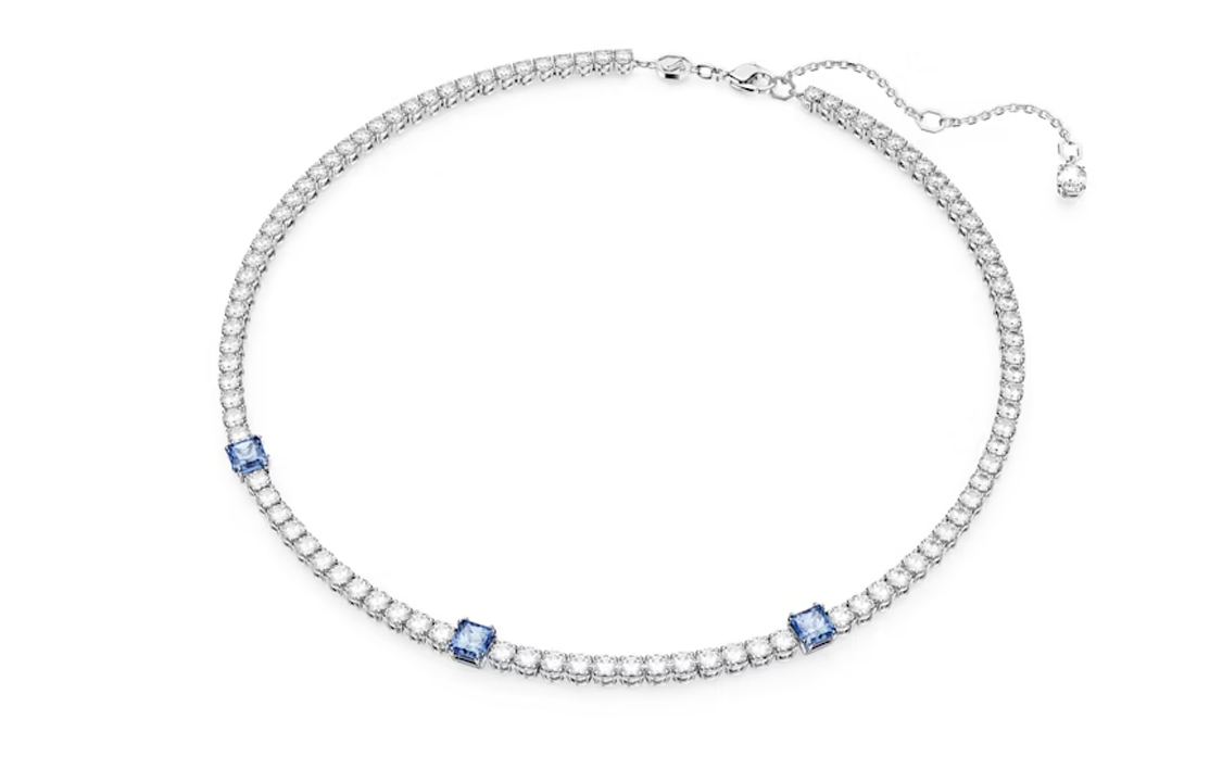 (Women) Swarovski Matrix Tennis Adjustable Platinum-Plated Zirconia Necklace Silver Women. 5666167 圖 4