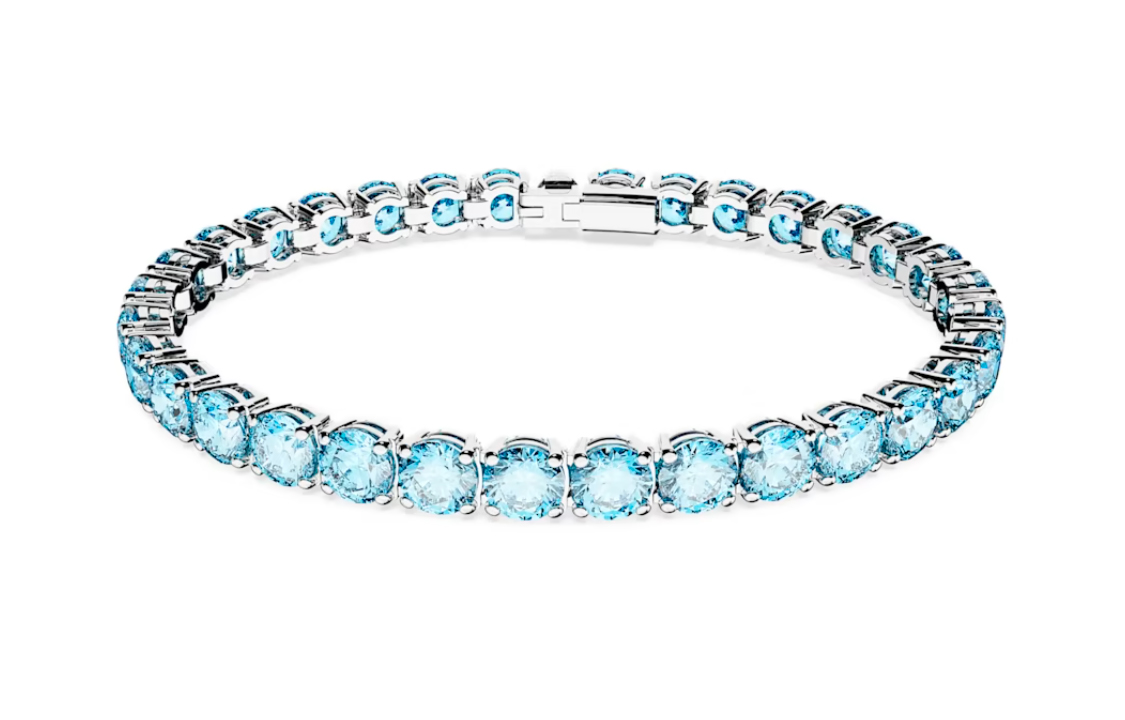 (Women) Swarovski Matrix Tennis Bracelet Blue Crystal Zirconia for Women. 5648927