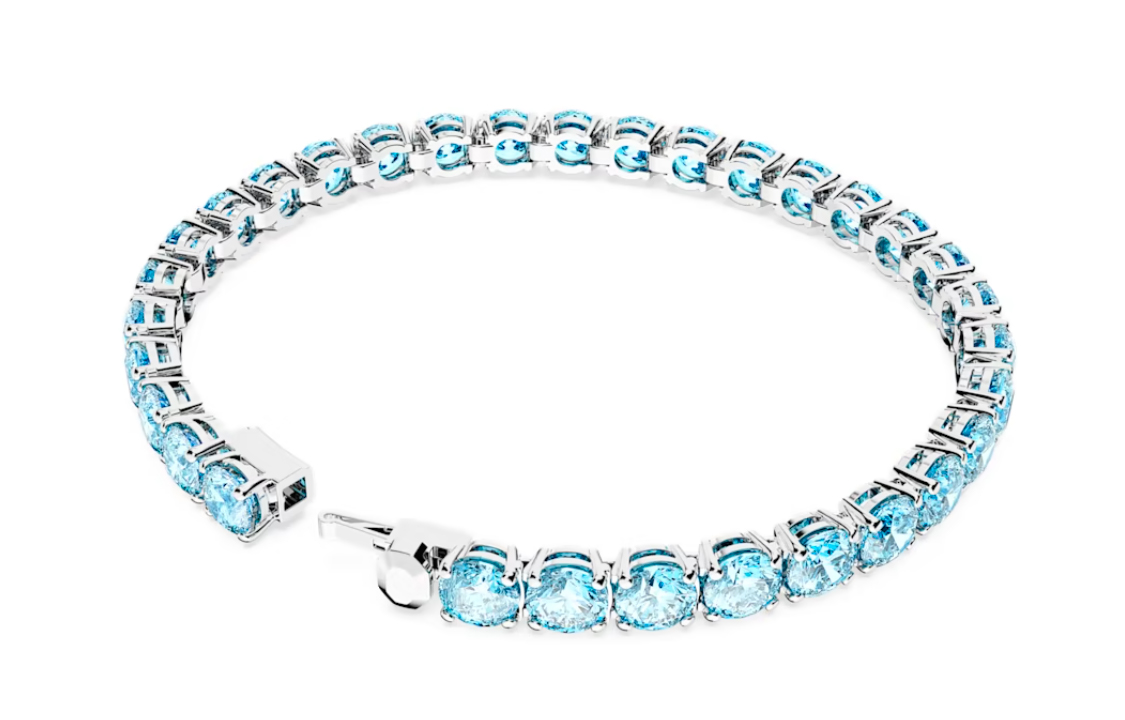 Shop (W) 施华洛世奇矩阵网球手链 蓝色水晶锆石 女款饰品 5648927