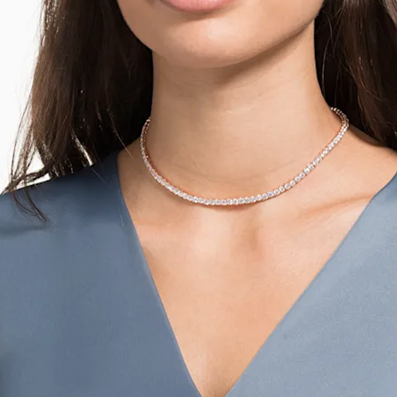 (Women) Swarovski Matrix Tennis Necklace Rhodium Plated  Necklace. 5494607 圖 5