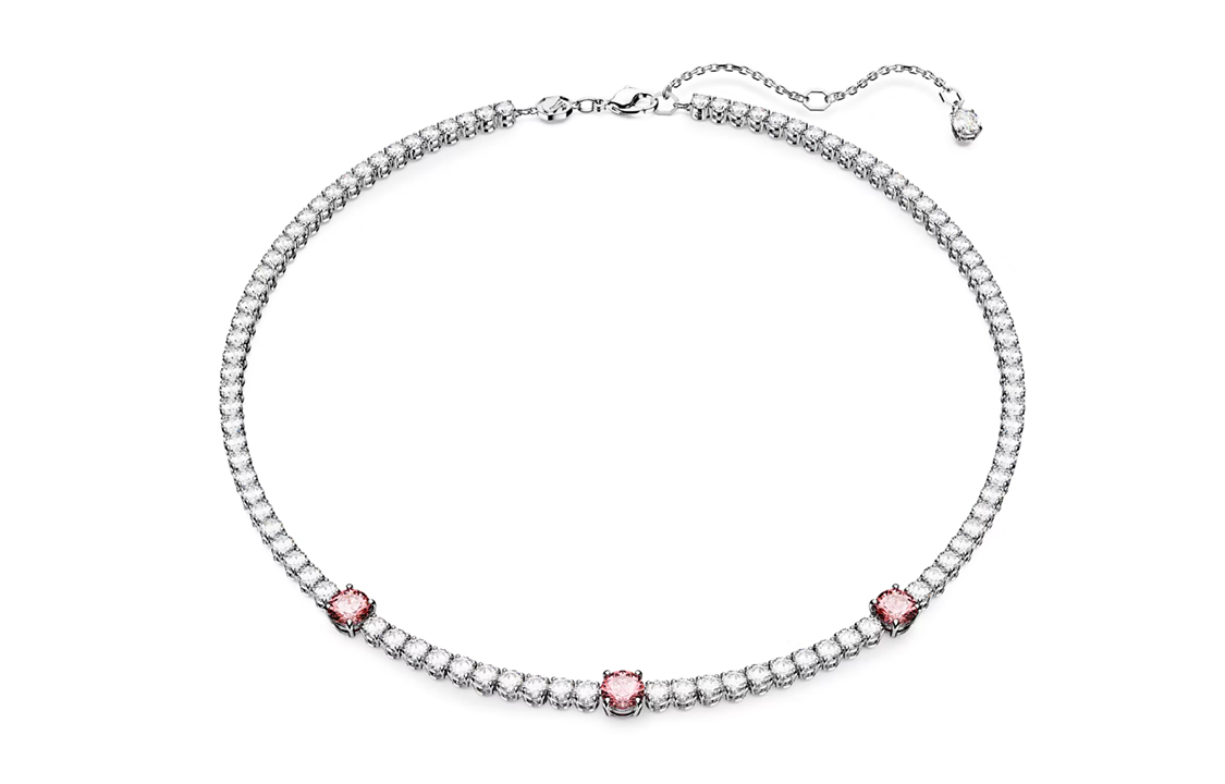 (Women) Swarovski Matrix Tennis Rhodium-Plated Necklace Silver for Women. 5666165
