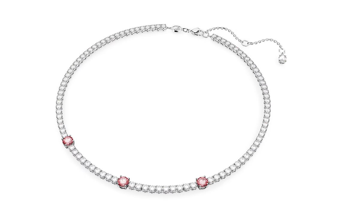 (Women) Swarovski Matrix Tennis Rhodium-Plated Necklace Silver for Women. 5666165 圖 3