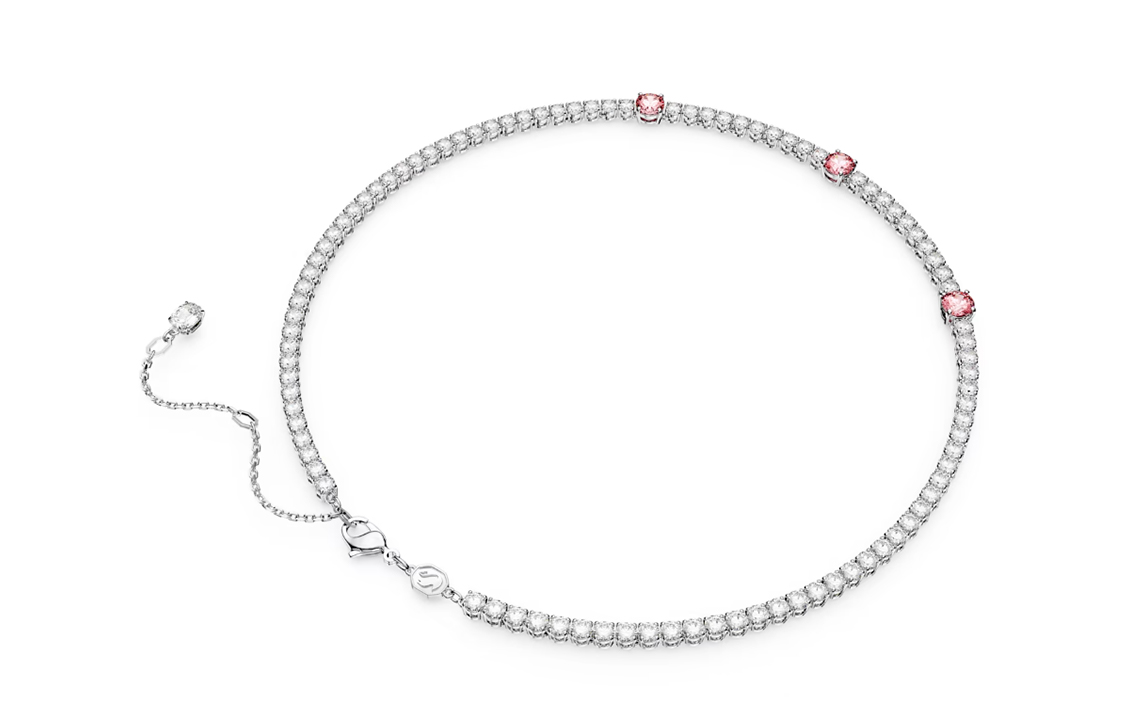 (Women) Swarovski Matrix Tennis Rhodium-Plated Necklace Silver for Women. 5666165 圖 4