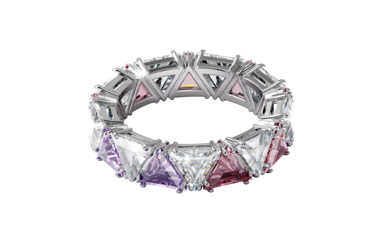 (Women) Swarovski Matrix Triangular-Cut Crystal 925 Silver  Ring. 5608531