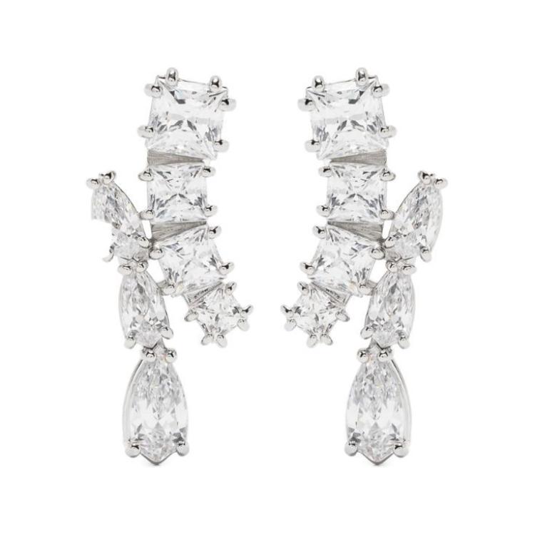 (Women) Swarovski Matrix Women’s Earrings Silver Brass Rhodium-Plated Charm. 5700418