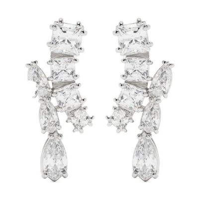 (Women) Swarovski Matrix Women’s Earrings Silver Brass Rhodium-Plated Charm. 5700418
