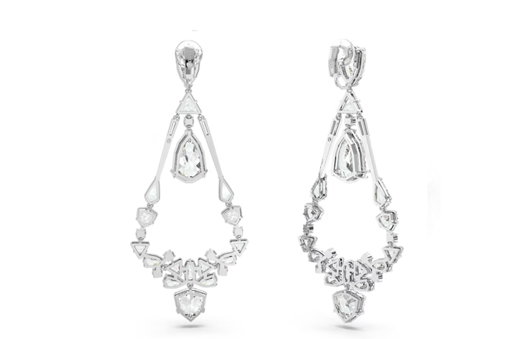 (Women) Swarovski Mesmera Mixed-Cut Crystal Earrings for Women - Silver. 5665827 圖 4