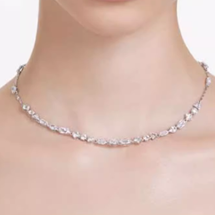 (Women) Swarovski Mesmera Series Rhodium-Plated Necklace with Crystals - Silver (). 5676989 圖 4