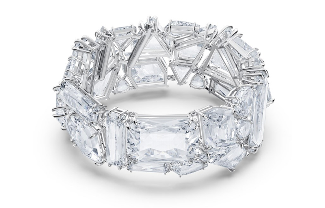 (Women) Swarovski Mesmera Silver Bracelet for Women with Gemstone Hollow Design. 9009656015308