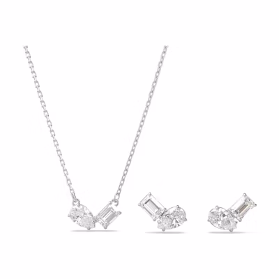 (Women) Swarovski Mesmera Symmetrical Silver Earrings Set for Women. 5665829