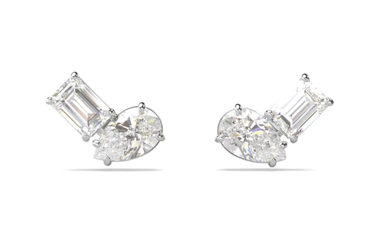 (Women) Swarovski Mesmera Symmetrical Silver Earrings Set for Women. 5665829 圖 6