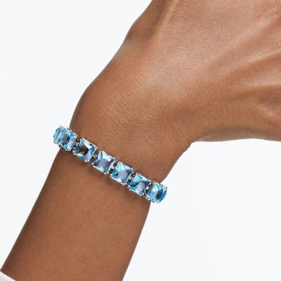 (W) 施華洛世奇 Millenia 藍色方形水晶鍍銠手鍊 5614924 Shop (W) 施華洛世奇 Millenia 藍色方形水晶鍍銠手鍊 5614924