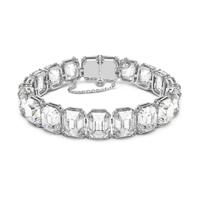 (Women) Swarovski Millenia Bracelet Large Octagon Cut Crystal Rhodium-Plated White . 5618699