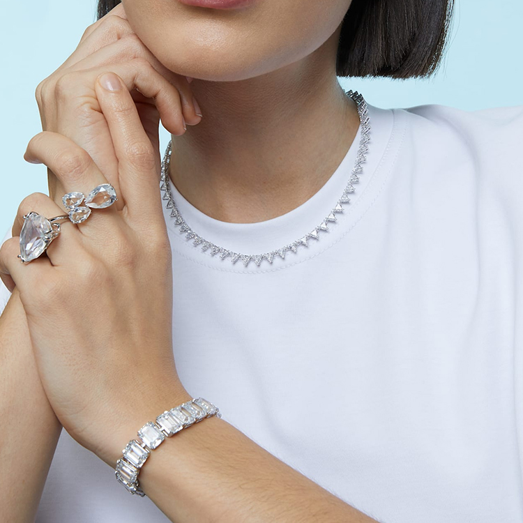 (Women) Swarovski Millenia Bracelet Large Octagon Cut Crystal Rhodium-Plated White . 5618699 圖 7