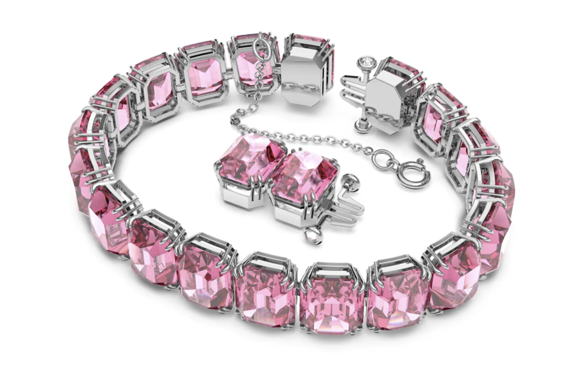 (Women) Swarovski Millenia Bracelet Octagon-Cut Pink Crystal  Rhodium-Plated 5610363 圖 3
