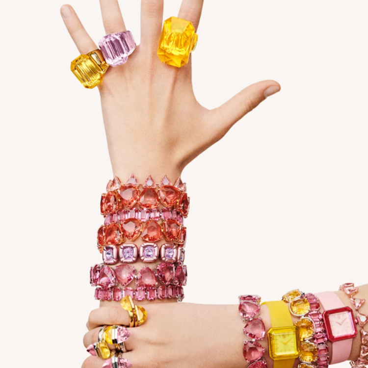 (Women) Swarovski Millenia Bracelet Octagon-Cut Pink Crystal  Rhodium-Plated 5610363 圖 4