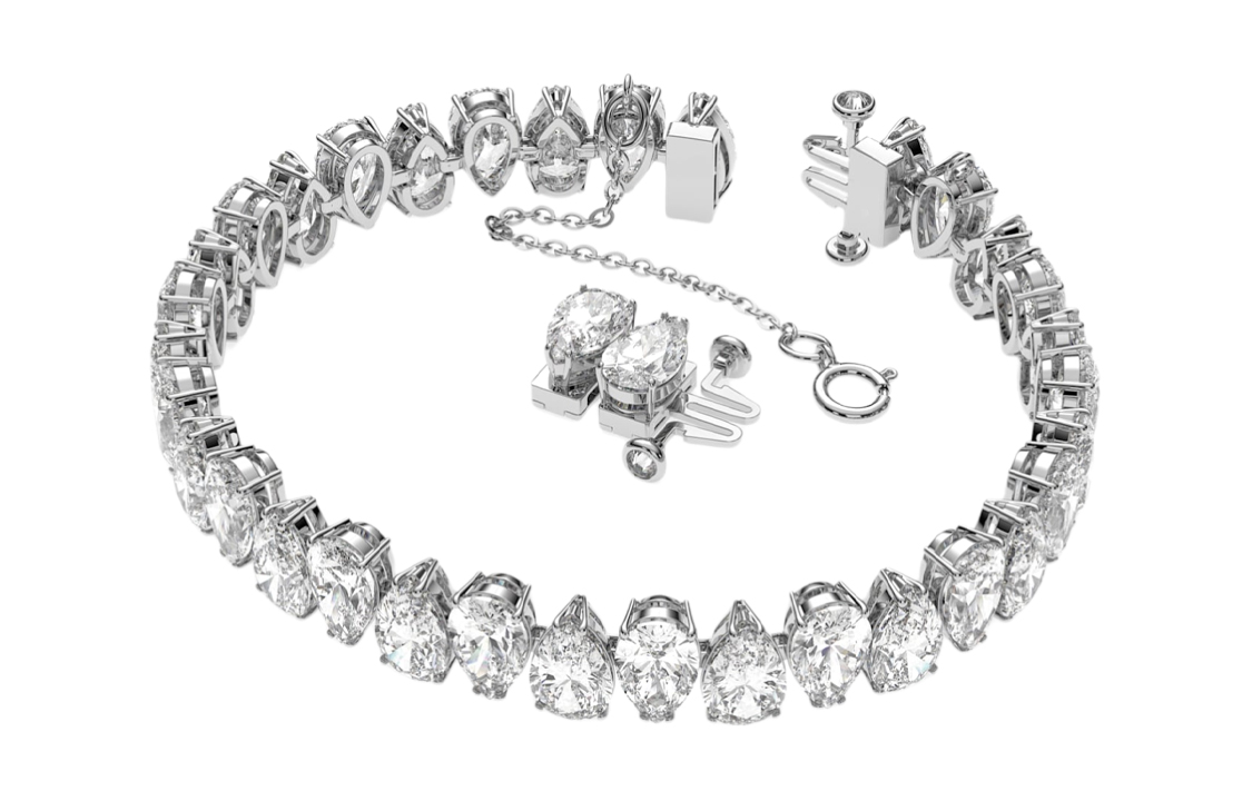 (Women) Swarovski Millenia Bracelet Pear Cut White Rhodium-Plated for Women. 5598350 圖 3