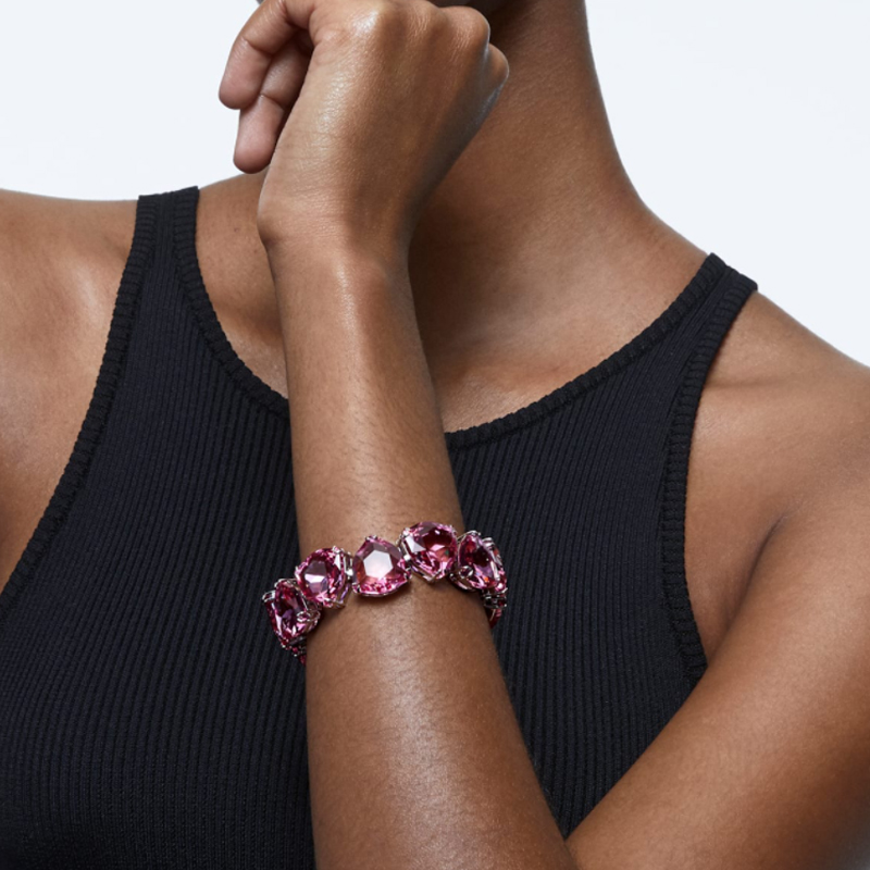 (Women) Swarovski Millenia Bracelet Pink Triangular Cut Crystal Rhodium-Plated Women. 5609714 圖 4