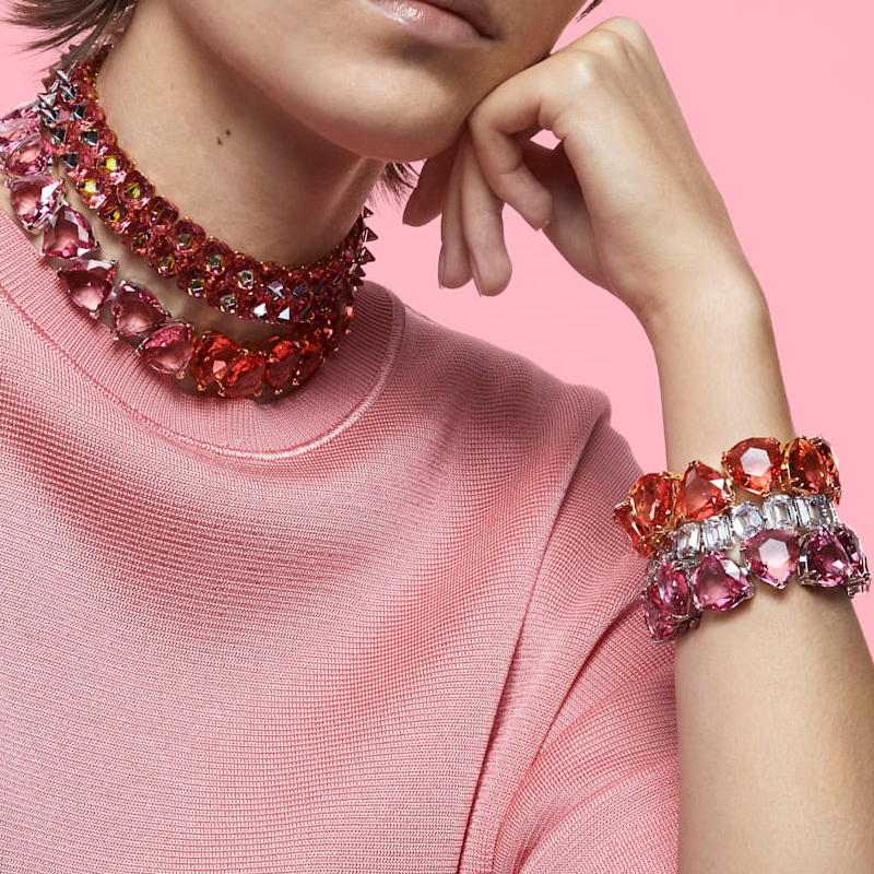 (Women) Swarovski Millenia Bracelet Pink Triangular Cut Crystal Rhodium-Plated Women. 5609714 圖 5