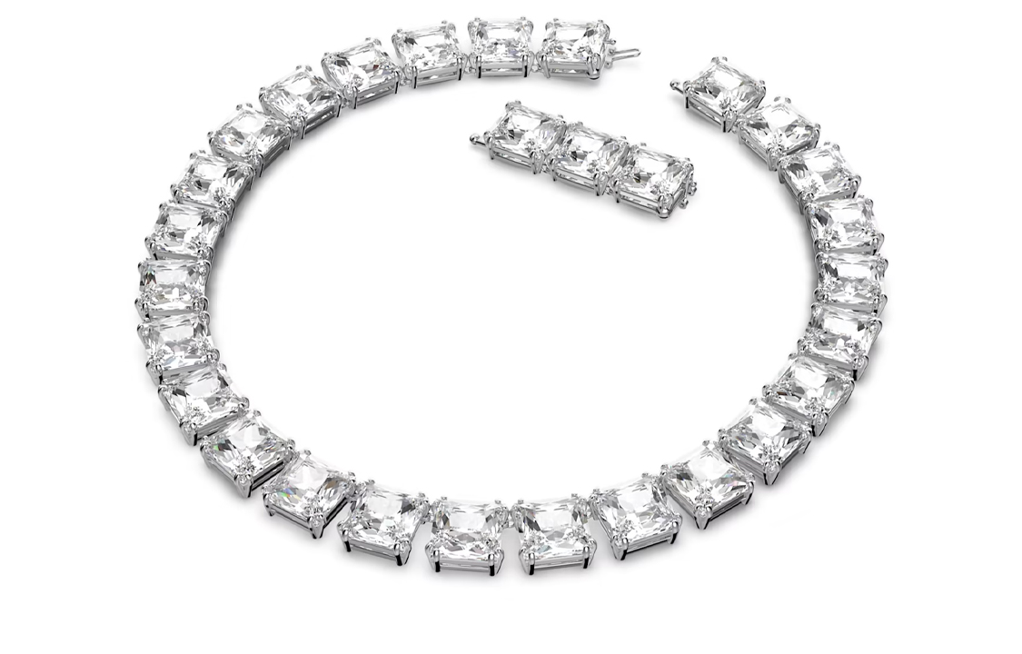 (Women) Swarovski Millenia Mixed-Cut Rhodium-Plated Necklace Set for Women - Silver White 5656351 圖 3