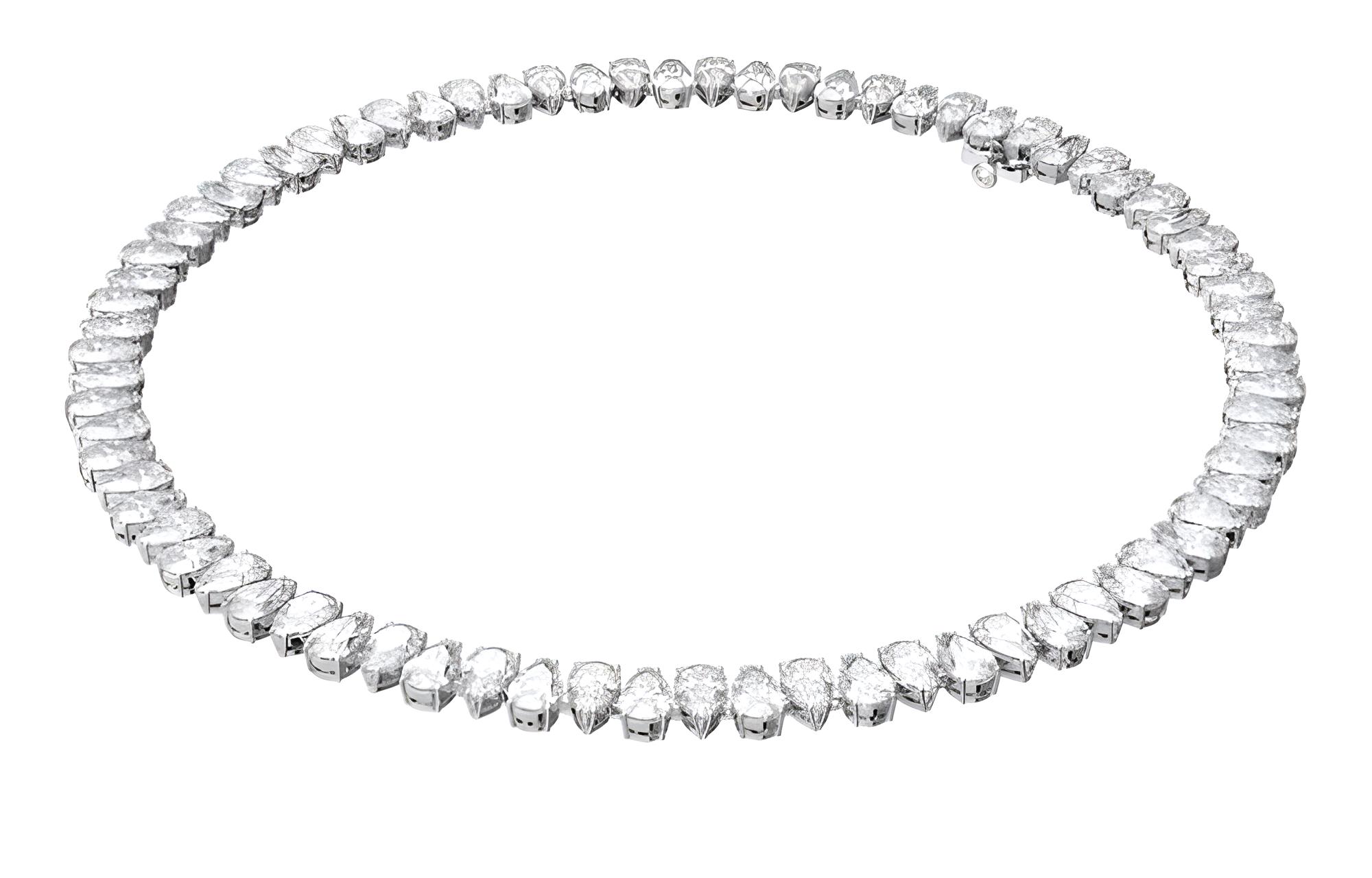 (Women) Swarovski Millenia Pear-Cut Stone Necklace for Women - White. 5598362
