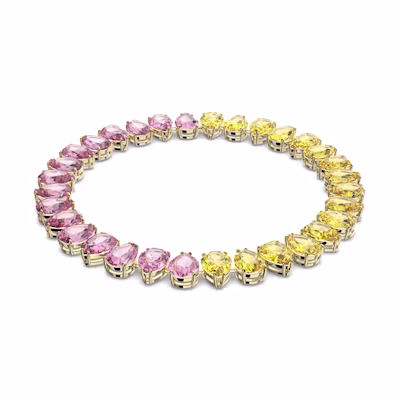 (Women) Swarovski Millenia Two-Tone Crystal Necklace Pink/Yellow. 5616734