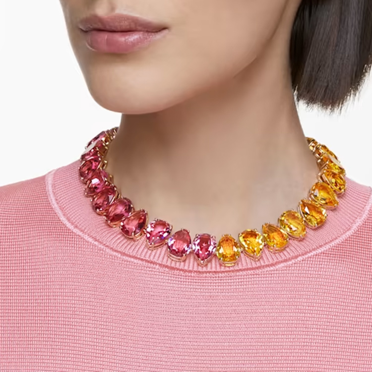(Women) Swarovski Millenia Two-Tone Crystal Necklace  Pink/Yellow. 5616734 圖 4
