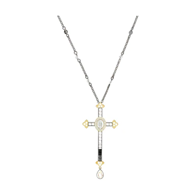 (Women) Swarovski Millennium Cross Pendant Necklace for Women Silver Crystal. 5409396