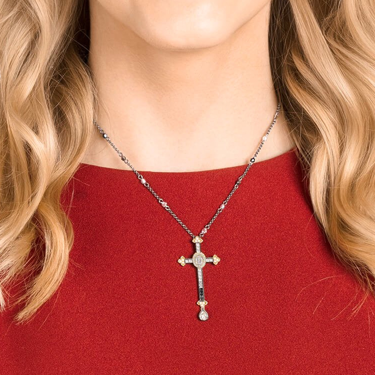 (Women) Swarovski Millennium Cross Pendant Necklace for Women Silver Crystal. 5409396 圖 4