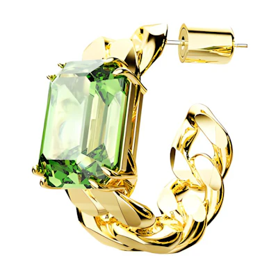 (Women) Swarovski Millennium Octagon Cut Crystal Gold-Plated Green Earrings for Women. 5671253